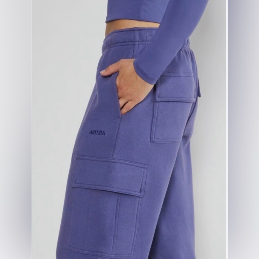 Aritzia Cozy Sweatfleece Mega Cargo Sweatpant Size XS Nightshade Blue